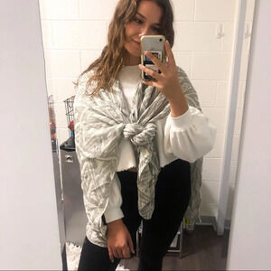🍁Silence + Noise Aztec Printed Tie Grey Cardigan